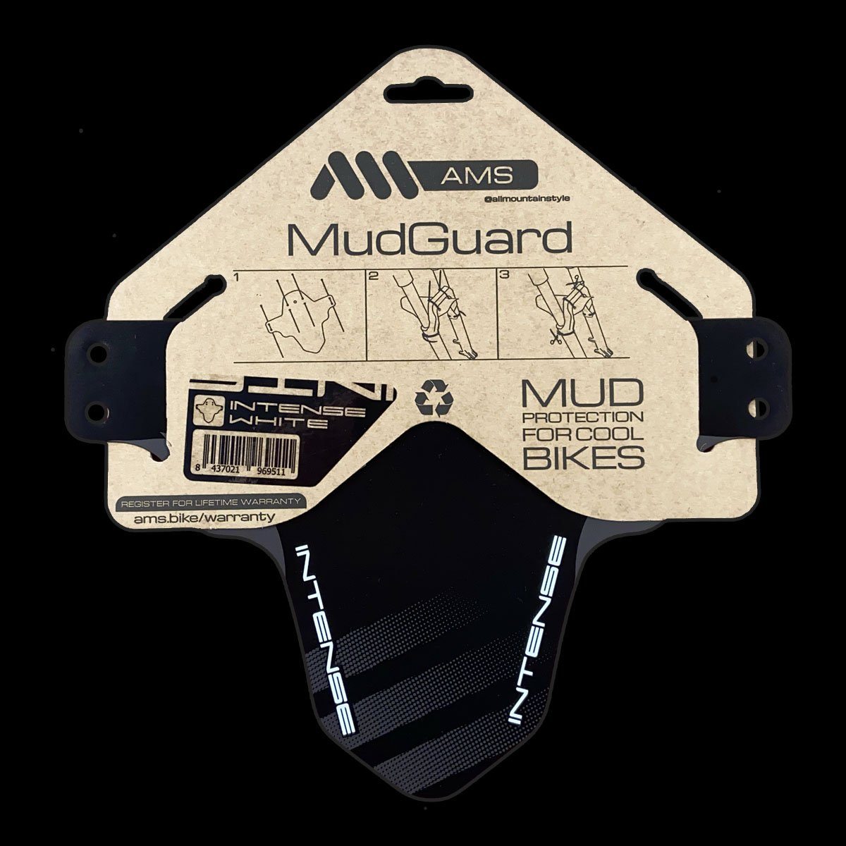 AMS INTENSE FRONT MUD GUARD Softgoods Apparel / Gear White 